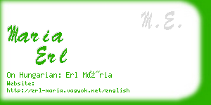 maria erl business card